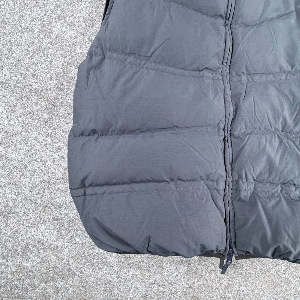 Cremieux Reversible Puffer Down Vest Mens L Navy Green Striped Full Zip‎ Up